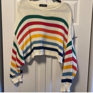 Rainbow cropped sweater